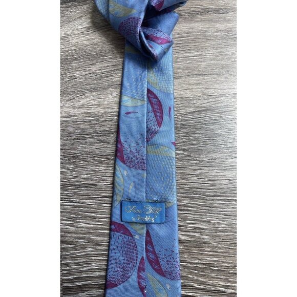 Vintage Wembley Men's Neck Tie Blue Multicolor Round Stripped Pure Silk Tie - Picture 8 of 9